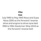 Belt Replaces Cox VA77 or SVA77 